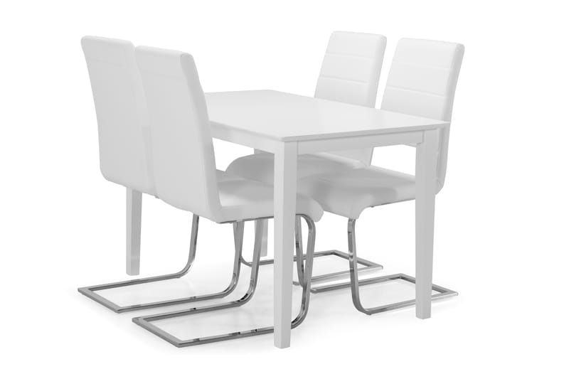 Michigan Matbord med 4 st Cibus stolar - Vit/Krom - Matgrupper