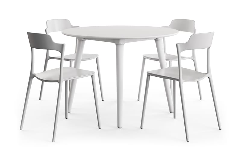 Mioveni Matbord 106 cm Runt med 4 st Teru Matstol - Möbler - Bord & matgrupper - Matgrupper