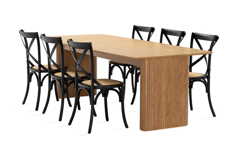 Nixrai Matbord 240 cm med 6st Kalb Matstol - Ek - Möbler - Bord & matgrupper - Matgrupper