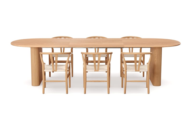 Noira Matgrupp förlängningsbart 220-320 cm Ek med 6 Dastoori Matstolar - Ek - Möbler - Bord & matgrupper - Matgrupper