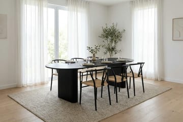 Noira Matgrupp förlängningsbart 220-320 cm Svart med 6 Elysia Matstolar - Möbler - Bord & matgrupper - Matgrupper