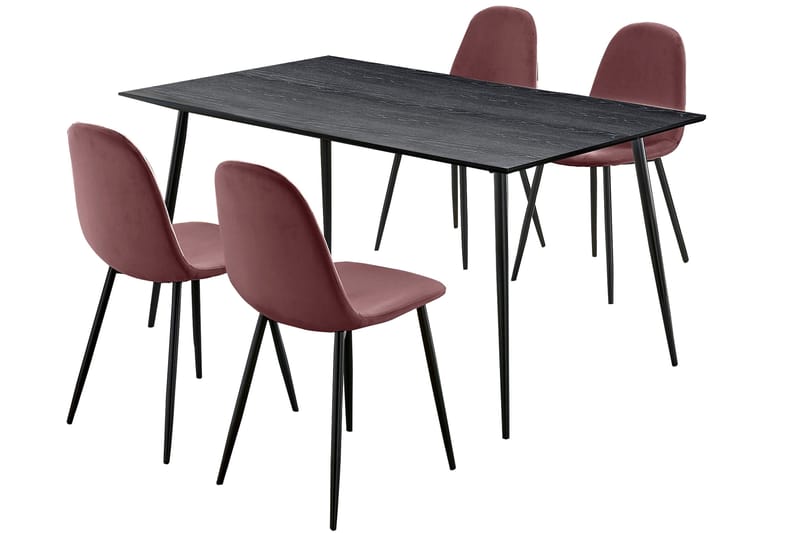 Oktoos Matgrupp 160 cm - Rosa/Svart - Möbler - Bord & matgrupper - Matgrupper