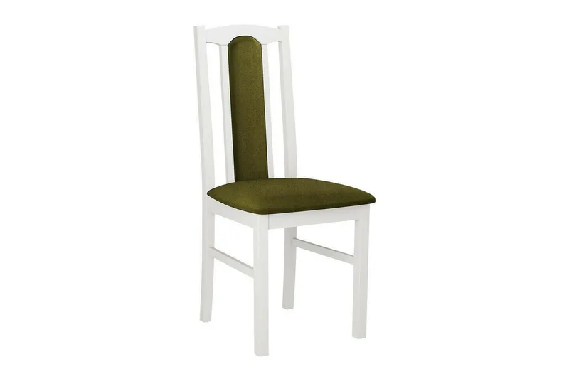 Patrickswell Rektangulär Utdragbar Matgrupp 140–180 cm – Matbord med 6 Matstolar med Klädd Rygg i Trä - Vit|Olivgrön - Möbler - Bord & matgrupper - Matgrupper