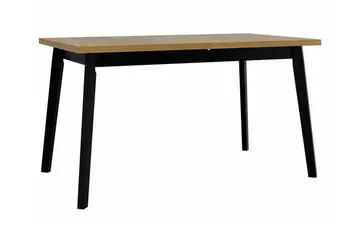 Patrickswell Rektangulär Utdragbar Matgrupp 140–180 cm – Matbord med Ekutseende och 6 Klädda Matstolar med Raka Ben - Svart|Beige|Brun - Möbler - Bord & matgrupper - Matgrupper