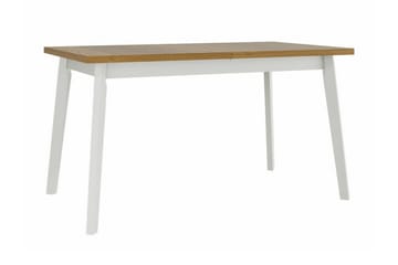 Patrickswell Rektangulär Utdragbar Matgrupp 140–180 cm – Matbord med Ekutseende och 6 Klädda Matstolar med Raka Ben - Vit|Beige|Brun - Möbler - Bord & matgrupper - Matgrupper