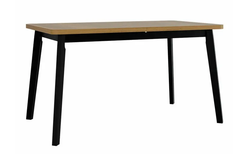 Patrickswell Rektangulär Utdragbar Matgrupp 140–180 cm – Matbord med Ekutseende och 6 Klädda Matstolar med Vinklade Ben - Svart|Beige|Brun - Möbler - Bord & matgrupper - Matgrupper