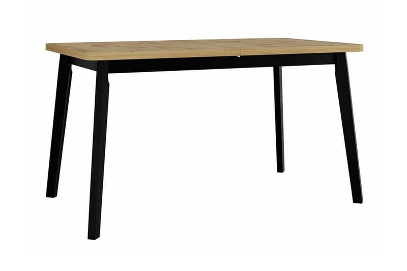 Patrickswell Rektangulär Utdragbar Matgrupp 140–180 cm – Matbord med Ekutseende och 6 Klädda Matstolar med Vinklade Ben - Svart|Beige|Natur - Möbler - Bord & matgrupper - Matgrupper