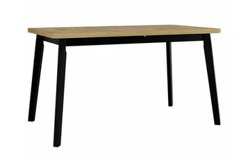Patrickswell Rektangulär Utdragbar Matgrupp 140–180 cm – Matbord med Ekutseende och 6 Klädda Matstolar med Vinklade Ben - Svart|Ljusgrå|Natur - Möbler - Bord & matgrupper - Matgrupper