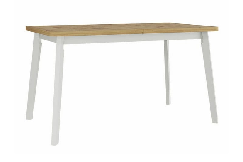 Patrickswell Rektangulär Utdragbar Matgrupp 140–180 cm – Matbord med Ekutseende och 6 Klädda Matstolar med Vinklade Ben - Vit|Beige|Natur - Möbler - Bord & matgrupper - Matgrupper