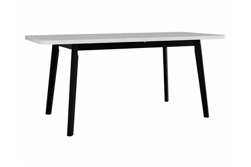 Patrickswell Rektangulär Utdragbar Matgrupp 140–180 cm – Matbord med Ekutseende och 6 Klädda Matstolar med Vinklade Ben - Vit|Mörkbrun|Brun - Möbler - Bord & matgrupper - Matgrupper