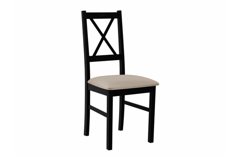 Patrickswell Rektangulär Utdragbar Matgrupp 140–180 cm – Matbord med Ekutseende och 6 Matstolar med Kryssrygg i Trä - Svart|Beige|Natur - Möbler - Bord & matgrupper - Matgrupper
