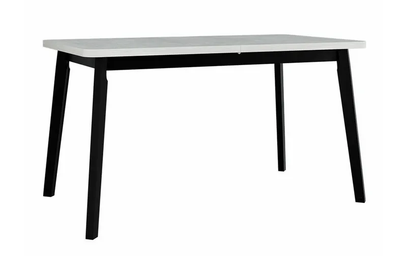 Patrickswell Rektangulär Utdragbar Matgrupp 140–180 cm – Matbord med Vit Skiva och 6 Klädda Matstolar med Vinklade Ben - Svart|Beige - Möbler - Bord & matgrupper - Matgrupper