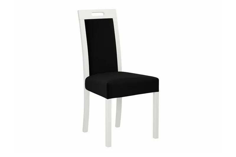 Patrickswell Rektangulär Utdragbar Matgrupp 160–200 cm – Matbord med 6 Matstolar med Klädd Rygg i Trä - Vit|Svart - Möbler - Bord & matgrupper - Matgrupper