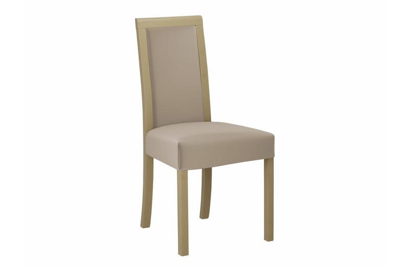 Patrickswell Rund Matgrupp 100 cm – Matbord med Vit Skiva och 4 Matstolar med Klädd Rygg i Trä - Natur|Beige - Möbler - Bord & matgrupper - Matgrupper