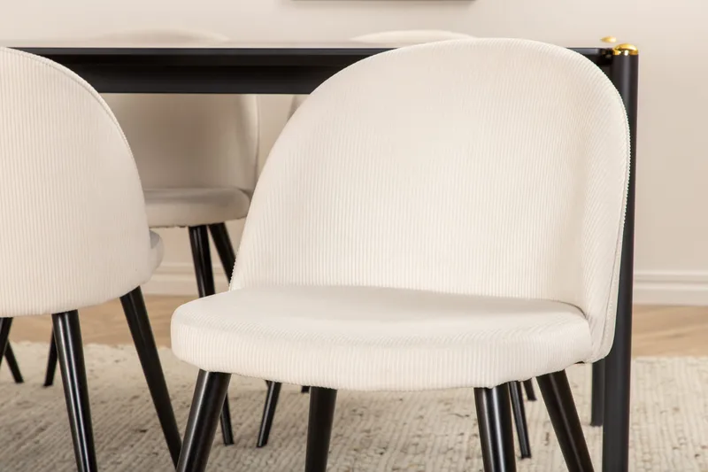 Pelle matbord med 6st Velvet matstol - Möbler - Bord & matgrupper - Matgrupper