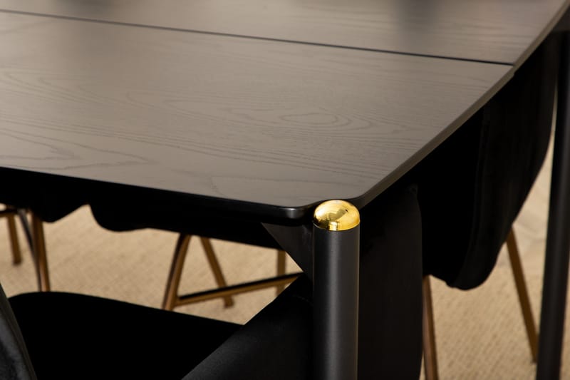 Pelle Matgrupp 190 cm inkl 6 Pipi Stolar - Svart/Koppar - Möbler - Bord & matgrupper - Matgrupper