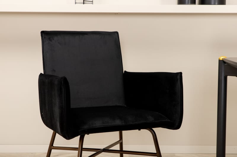 Pelle Matgrupp 190 cm inkl 6 Pipi Stolar - Svart/Koppar - Möbler - Bord & matgrupper - Matgrupper