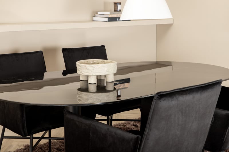 Pillan Matgrupp 180 cm Oval inkl 4 Pipi Stolar - Svart - Möbler - Bord & matgrupper - Matgrupper