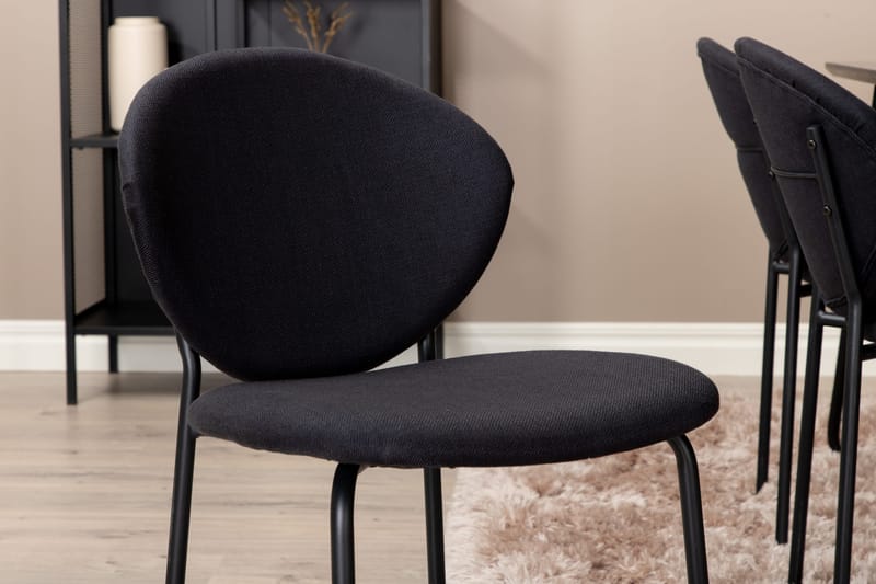 Pipi Matgrupp 190 cm inkl 6 Moncoll Stolar - Svart - Möbler - Bord & matgrupper - Matgrupper