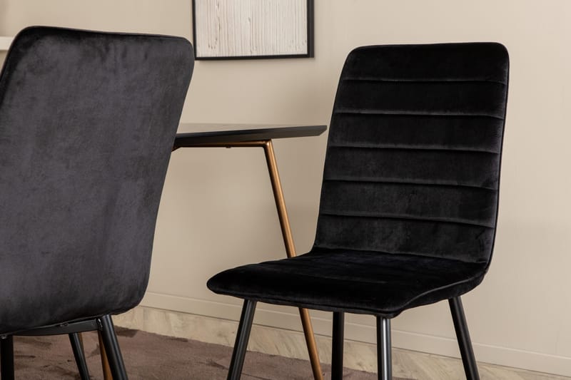 Pipi Matgrupp 190 cm inkl 6 Robin Sammetsstolar - Svart/Koppar - Möbler - Bord & matgrupper - Matgrupper