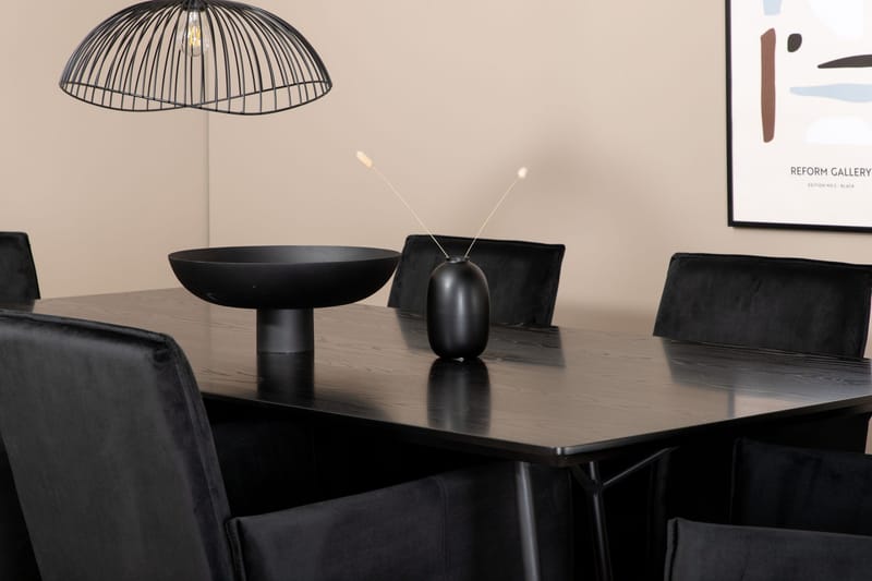 Pipi Matgrupp 190 cm inkl 6 Pipi Stolar - Svart/Koppar - Möbler - Bord & matgrupper - Matgrupper