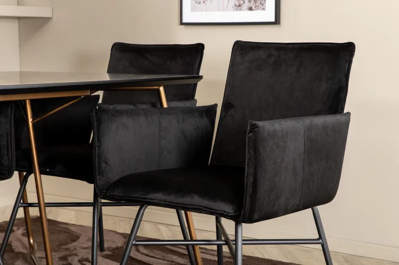 Pipi Matgrupp 190 cm inkl 6 Pipi Stolar - Svart/Koppar - Möbler - Bord & matgrupper - Matgrupper