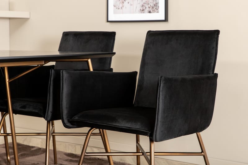 Pipi Matgrupp 190 cm inkl 6 Pipi Stolar - Svart/Koppar - Möbler - Bord & matgrupper - Matgrupper