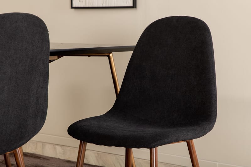 Pipi Matgrupp 190 cm inkl 6 Pontus Stolar - Svart/Koppar/Brun - Möbler - Bord & matgrupper - Matgrupper