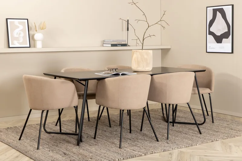 Pippi matbord med 6st Berit matstol, undefined