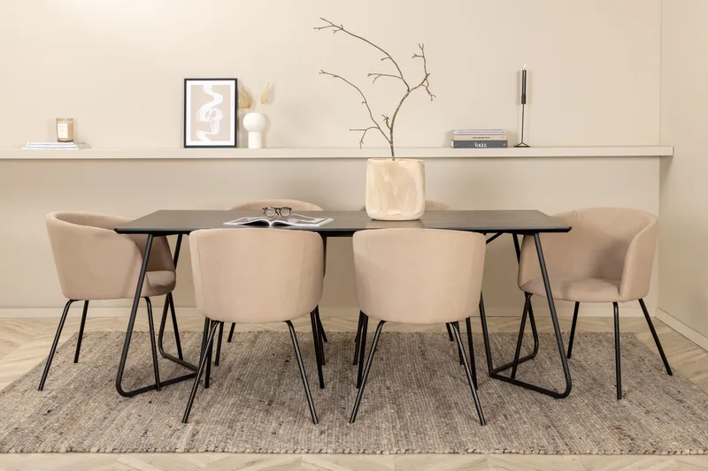 Pippi matbord med 6st Berit matstol - Möbler - Bord & matgrupper - Matgrupper