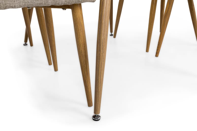 Pontus Matgrupp 120 cm med 4 Pelle Stol - Vit/Ljusgrå/Ek - Möbler - Bord & matgrupper - Matgrupper