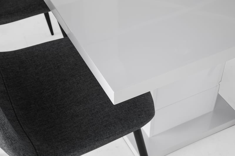 Ratliff Förlängningsbar Matgrupp 120 cm med 4 Nibe Stol - Vit/Grå/Svart - Möbler - Bord & matgrupper - Matgrupper