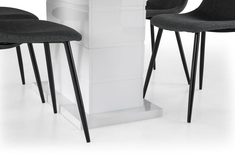 Ratliff Förlängningsbar Matgrupp 120 cm med 4 Nibe Stol - Vit/Grå/Svart - Möbler - Bord & matgrupper - Matgrupper