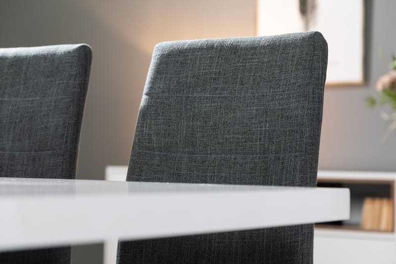 Ratliff Förlängningsbar Matgrupp 200 cm med 8 Cibus Stol - Vit/Grå/Krom - Möbler - Bord & matgrupper - Matgrupper