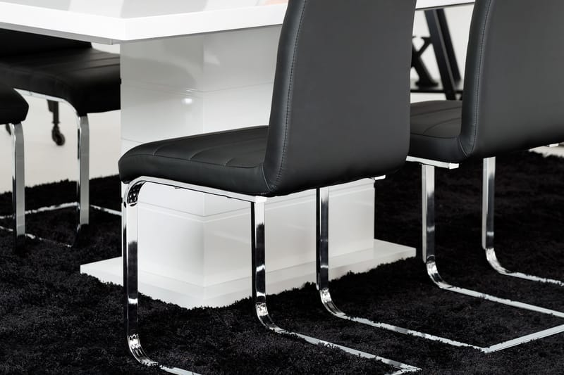 Ratliff Förlängningsbart Matgrupp 180 cm med 4 Cibus Stol - Vit/Svart - Möbler - Bord & matgrupper - Matgrupper