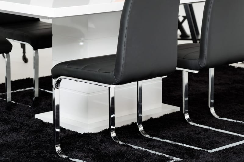 Ratliff Förlängningsbart Matgrupp 180 cm med 4 Cibus Stol - Vit/Svart - Möbler - Bord & matgrupper - Matgrupper