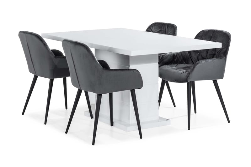 Ratliff Matbord 160 cm  4 st Giovanni Stol Sammet - Möbler - Bord & matgrupper - Matgrupper