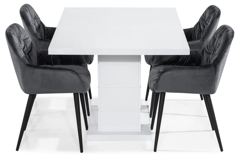 Ratliff Matbord 160 cm  4 st Giovanni Stol Sammet - Möbler - Bord & matgrupper - Matgrupper