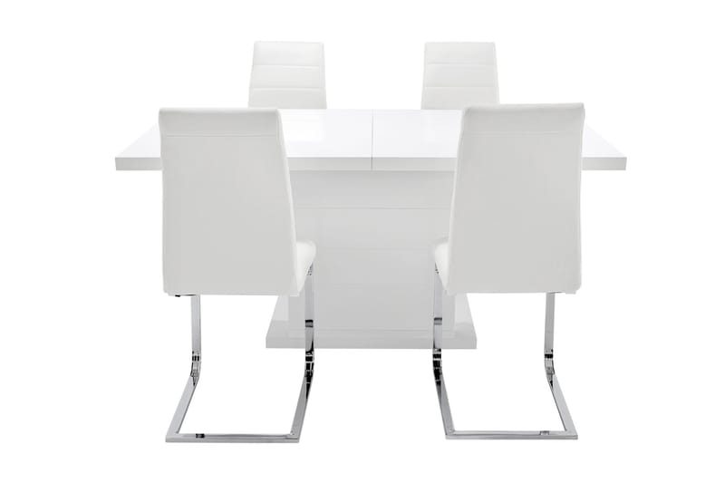 Ratliff Matgrupp 180 cm + 4 Sorado Stol - Vit/Krom - Möbler - Bord & matgrupper - Matgrupper