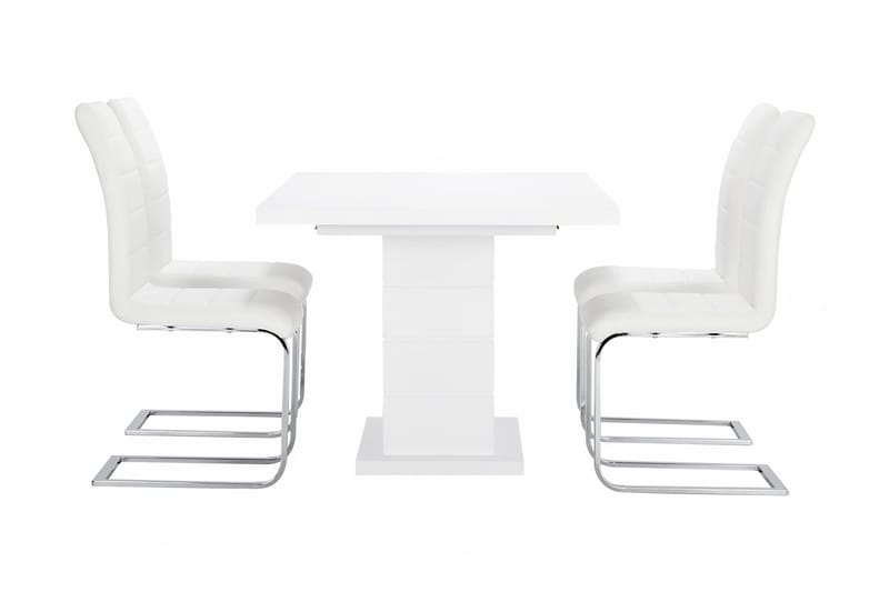 Ratliff Matgrupp 180 cm + 4 Sorado Stol - Vit/Krom - Möbler - Bord & matgrupper - Matgrupper