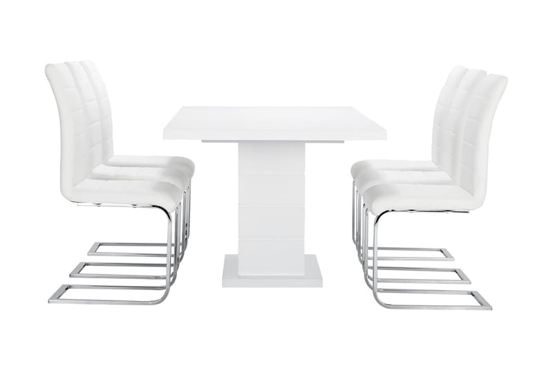 Ratliff Matgrupp 180 cm + 6 Sorado Stol - Vit/Krom - Möbler - Bord & matgrupper - Matgrupper