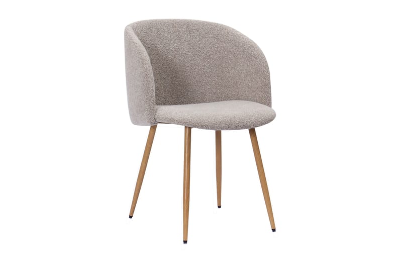 Richeto Matbord 180 cm med 6 Greya Matstolar med armstöd - Naturlig finish / Greige Bouclé / Metallben Ek - Möbler - Bord & matgrupper - Matgrupper