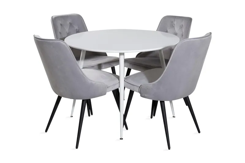 Ridones Matbord Runt med 4 st Valera Lyx Sammetstol, undefined