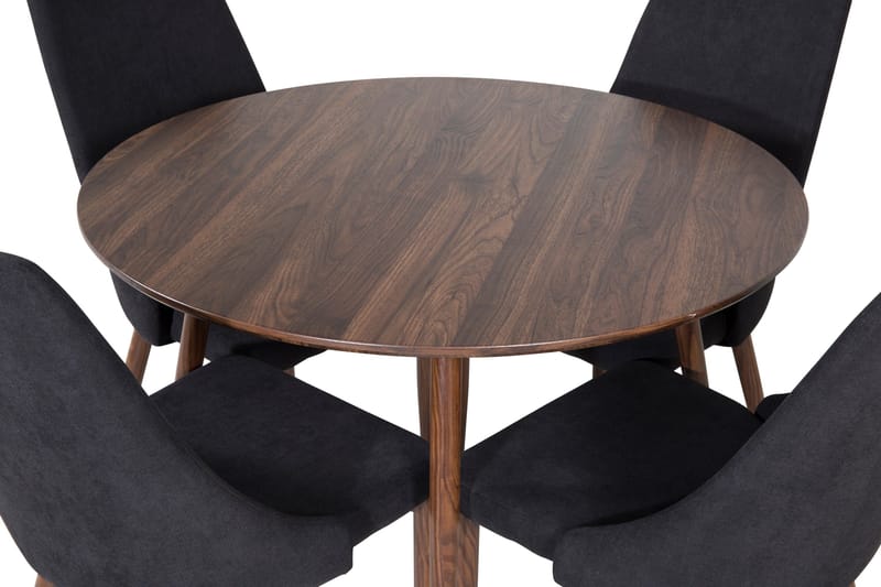 Ridones Matgrupp 100 cm Rund inkl 4 Campomar Stolar - Brun/Svart - Möbler - Bord & matgrupper - Matgrupper