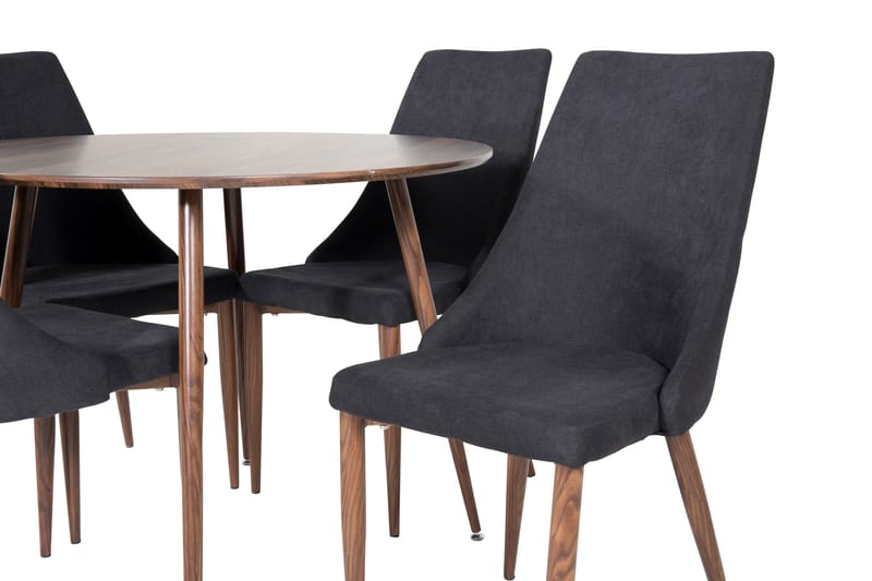 Ridones Matgrupp 100 cm Rund inkl 4 Campomar Stolar - Brun/Svart - Möbler - Bord & matgrupper - Matgrupper