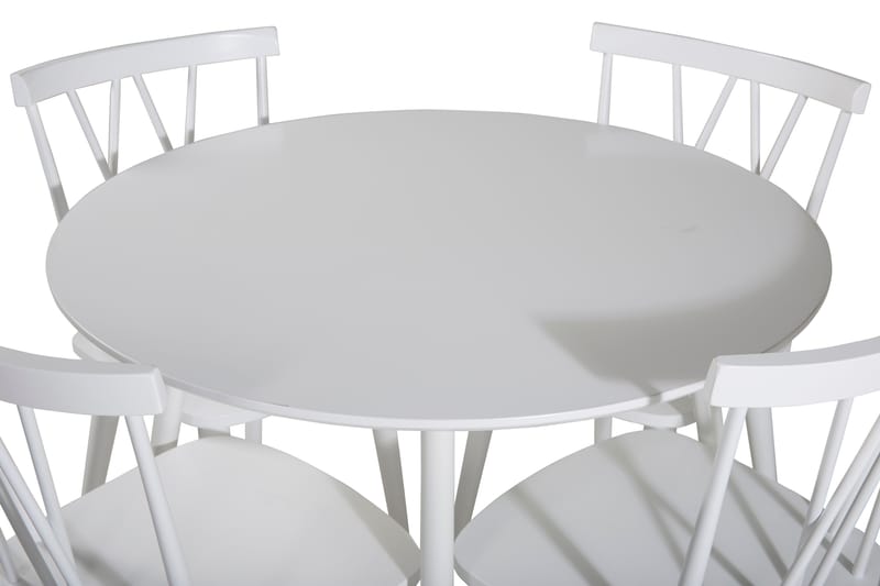 Ridones Matgrupp 100 cm Rund inkl 4 Mollan Stolar - Vit - Möbler - Bord & matgrupper - Matgrupper