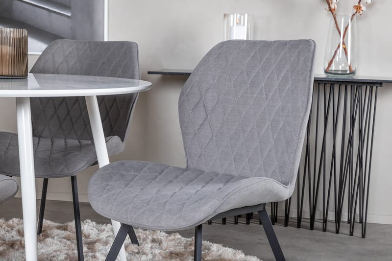 Ridones Matgrupp 100 cm Rund inkl 4 Sumoas Stolar - Vit/Grå/Svart - Möbler - Bord & matgrupper - Matgrupper