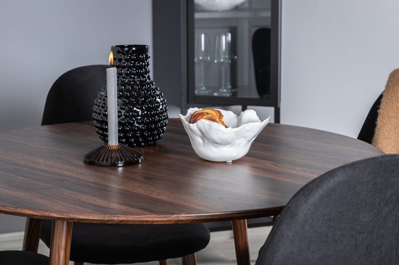 Ridones Matgrupp 100 cm Rund inkl 4 Ypas Stolar - Brun/Svart - Möbler - Bord & matgrupper - Matgrupper