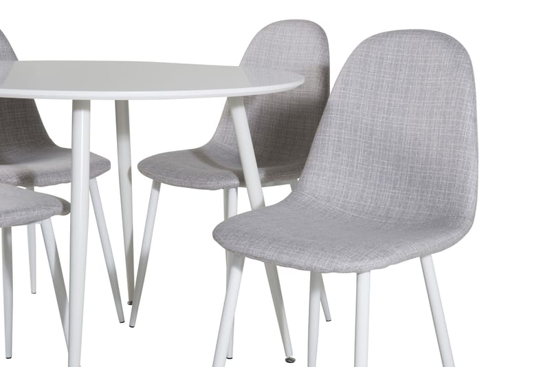 Ridones Matgrupp 100 cm Rund inkl 4 Ypas Stolar - Vit/Grå - Möbler - Bord & matgrupper - Matgrupper