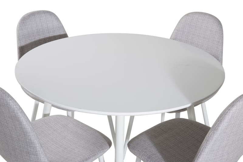 Ridones Matgrupp 100 cm Rund inkl 4 Ypas Stolar - Vit/Grå - Möbler - Bord & matgrupper - Matgrupper